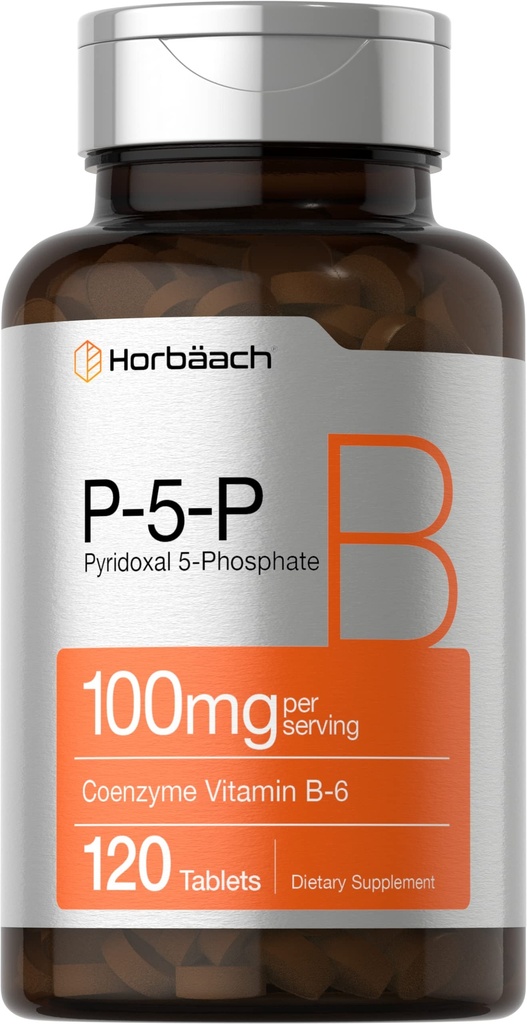 Horbäach P5P Vitamine activée B6 100mg. 120 comprimés Supplément végétarien, non-OGM, sans gluten.