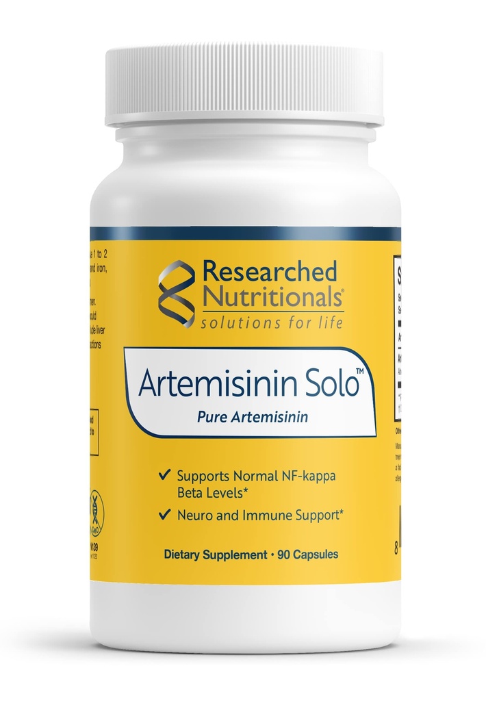Recherches nutritionnelles Artemisinin Solo - Supplément de soutien à l'Immune de Wormwood - 250mg de Pure Artemisia Annua par portion - Vegan, formule non-OGM (90 capsules)