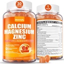 Calcium 1200 mg met vitamine D3 Gummies voor volwassenen - Calcium citraat met vitamine D3 K2, Magnesium, zink, boron, koper en ashwagandha - Extra Absorptie Calcium Supplement voor vrouwen Mannen
