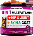 Honden Multivitamine Kauwbaar met Glucosamine - Hond Vitaminen en Supplementen, Senior & Puppy Multivitamine voor Honden - Pet Chondroitin Hip en gezamenlijke ondersteuning Gezondheid, Immune Booster, Huid, Hart, Probiotica