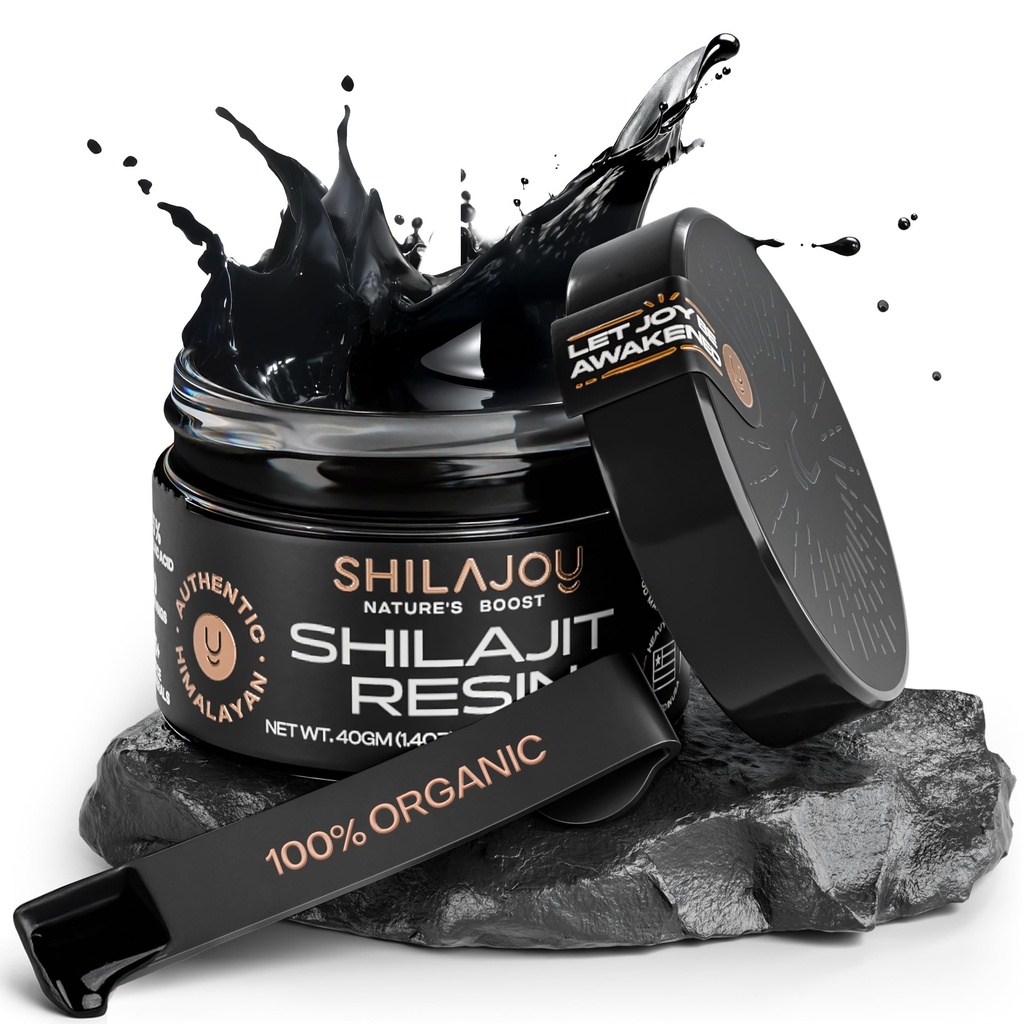 Biologisch shilajithars voor mannen en vrouwen - Pure Himalaya Gold Grade met >75% Fulvinezuur en 85+ Trace Minerals, U.S. Lab Tested, Energy Boost & Immune Support (40gm - 80 Servings)