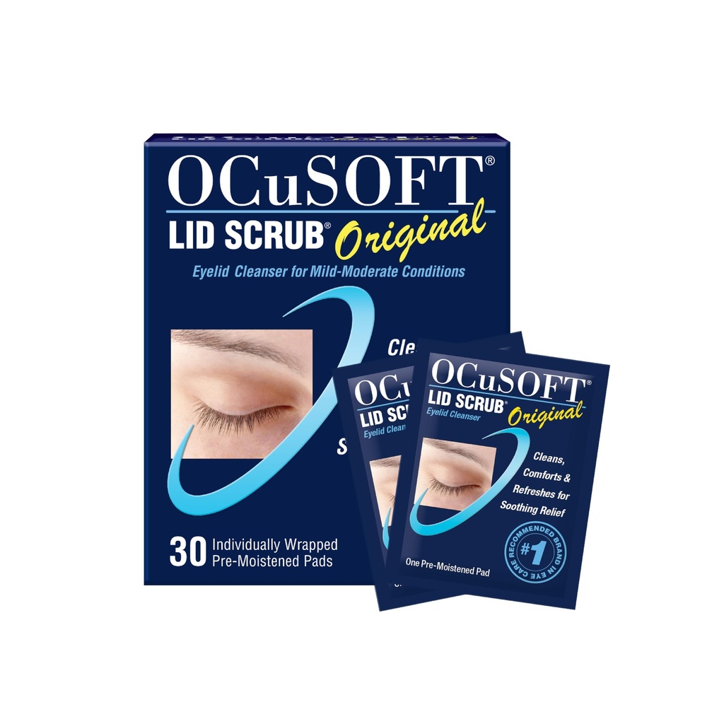 OCuSOFT Nettoyant de paupières d'origine par clin d'oeil - Wipes de paupières pré-humidifiées pour des conditions légères à modérées - Nettoyant de paupières pour nettoyer, réconforter et apaiser les paupières irritées - 30 Compte
