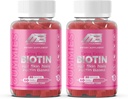 MB One Biotin Gummies-High Potency-Gezond haar, huid en nagels versterking, vitamine B7, (10000 Mcg) Niet-GMO, pectine plantaardige basis, voor kinderen en volwassenen, aardbei natuurlijke smaak 2 Pack