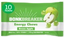 Bonk Breaker Energie Kauwen, Dairy-Free, Glutenvrije ingrediënten om snelle energie en focus te bieden, 1 doos van 10 pakketten, Groene Apple