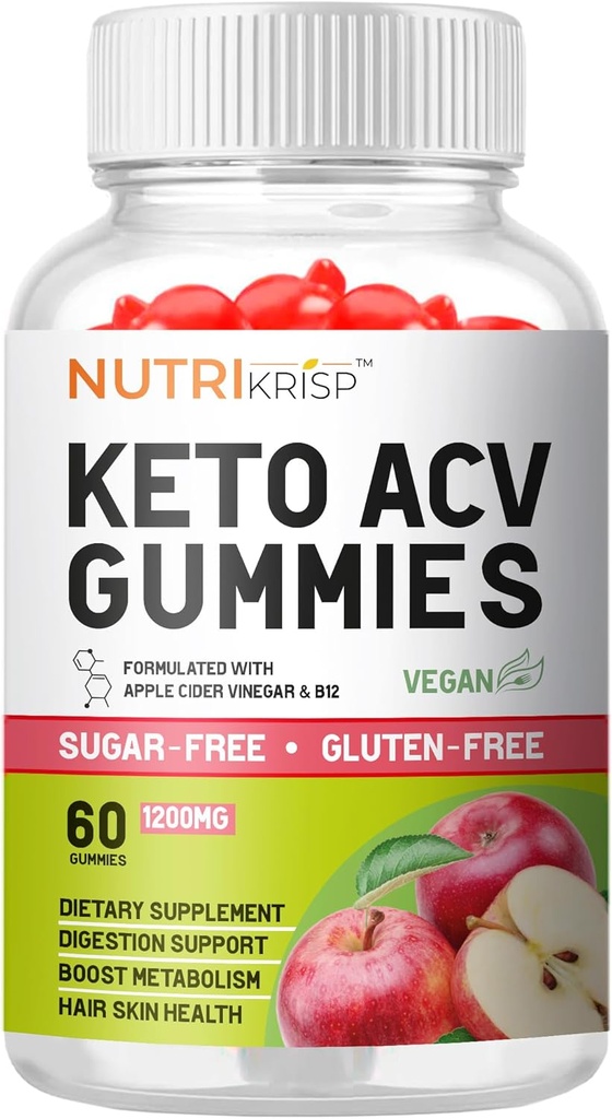 Keto ACV Gummies avancé perte de poids et rapide Belly Fat Burn - sans sucre sans gluten Super Apple Cider Vinegar Supplément Diet pour hommes femmes (1200MG)