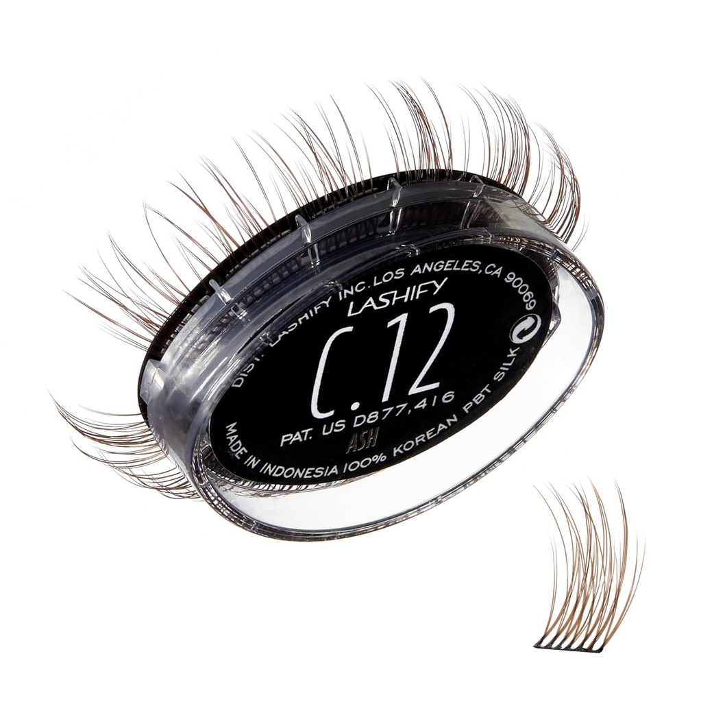 Lashify Curl 12mm Gossamer wimperextensions Refill, Ash Color, DIY Valse wimpers voor een natuurlijke look