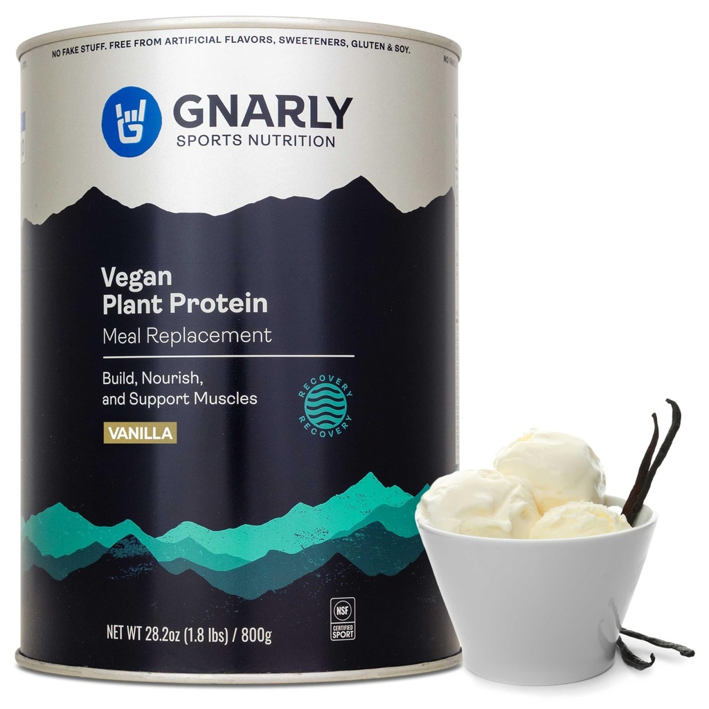 Gnarly Nutrition Vegan Plant Protein Vanilla Vegan Protein Powder, NSF Sport Certified 