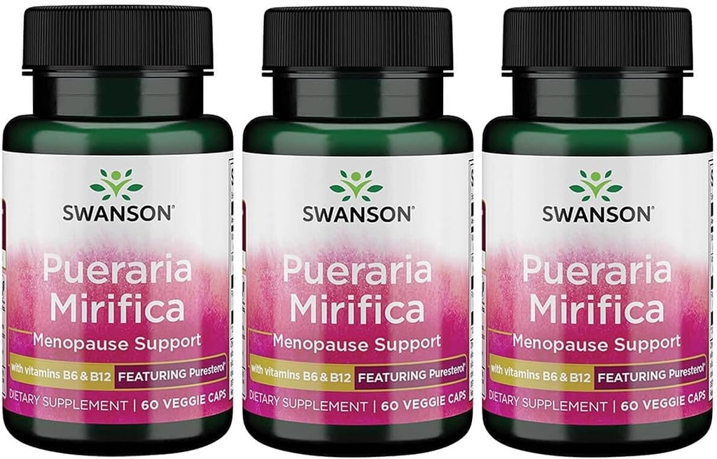 Swanson Pueraria Mirifica met B6 '&' B12 - Verpakking met Puresterol 60 Veg Caps 3