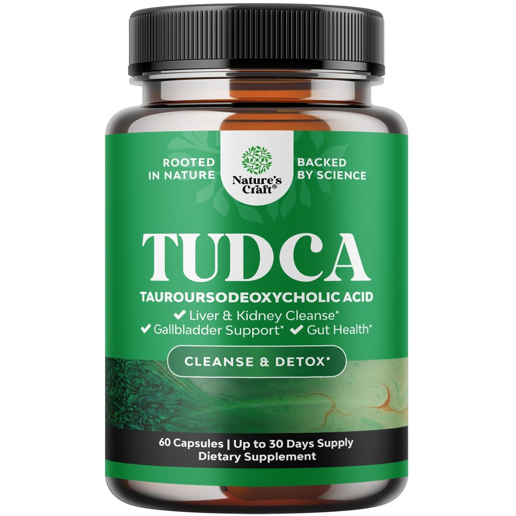 Supplément Bile Salt TUDCA avancé - Extra Strength TUDCA 500mg par portion Sels Bile pour Gallbladder Rein and Liver Support - Haute pureté Tauro Ursodeoxycholic Acid Liver and Gallbladder Cleanse