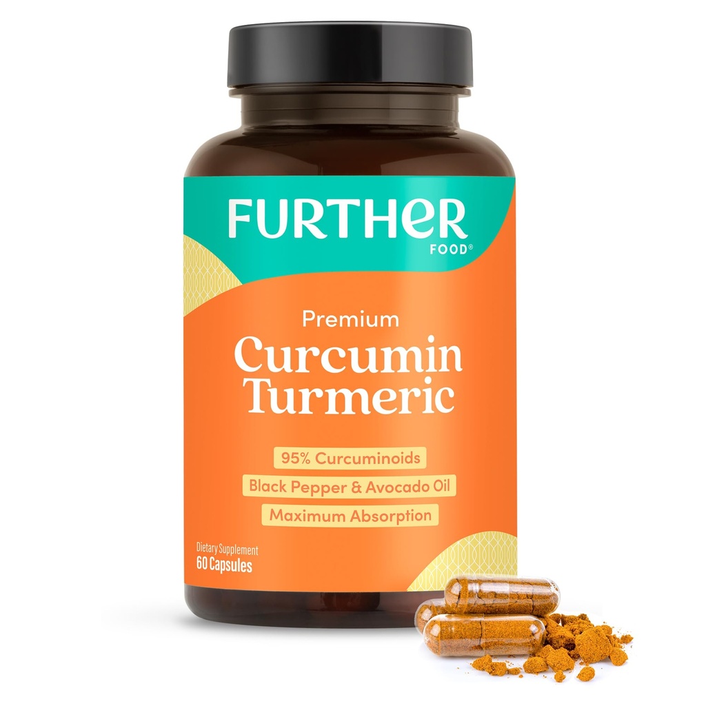 Verder voedsel Premium Curcumine Kurkuma, maximale sterkte, 500 mg, 60 capsules
