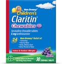 Kinderen Claritin Kauwtabletten 24 uur Allergie Relief, Non Drowsy Kids Allergie Geneeskunde, Grape Antihistamine Kauwtabletten, 30 Tellen