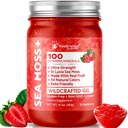 WELLNESS LABSRX Irish Sea Moss Gel Raw - Wildcrafted Superfood Seamoss Gel - Aardbei Smaak, Vitamine en Mineral-Rich van Pristine Caribbean Waters, Immune en Digestieve Gezondheid Ondersteuning - 10 oz.