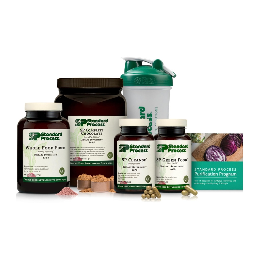 Standard Process Purification Kit met SP Complete & Whole-Food Fiber - Detox & Liver Support - Whole Food Based Fiber Kit voor het behoud van een gezond lichaam - 21-dagen programma - Chocolade