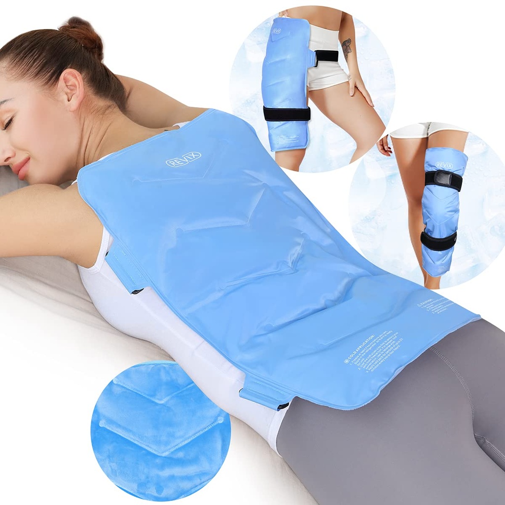 REVIX XXL Volledige Terug Ice Pack Wrap, Herbruikbare Gel Koude Compress voor boven- en onderrug, Lang aanhoudende flexibele Ice Pack voor spiervermoeidheid, vermoeidheid en post-workout herstel