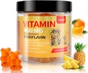 Vitamine B2 Gummies, Vitamine B2 Riboflavine Gummies 400mg met Magnesium & Coq10, Migraine Relief & Hoofdpijn Relief, voor kinderen & volwassenen, 90 Kauwbare Gummies (1)