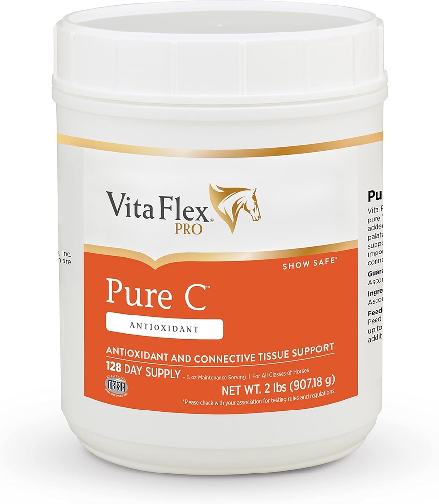 Vita Flex Pro Pure C Premium Kwaliteit Paardenvitamine C, 2 Ponden, 128-Dag Supply