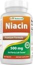Best Naturals Niacin 500mg 250 tabletten met flushing - ook wel vitamine B3 (250 telling (verpakking van 1) genoemd)