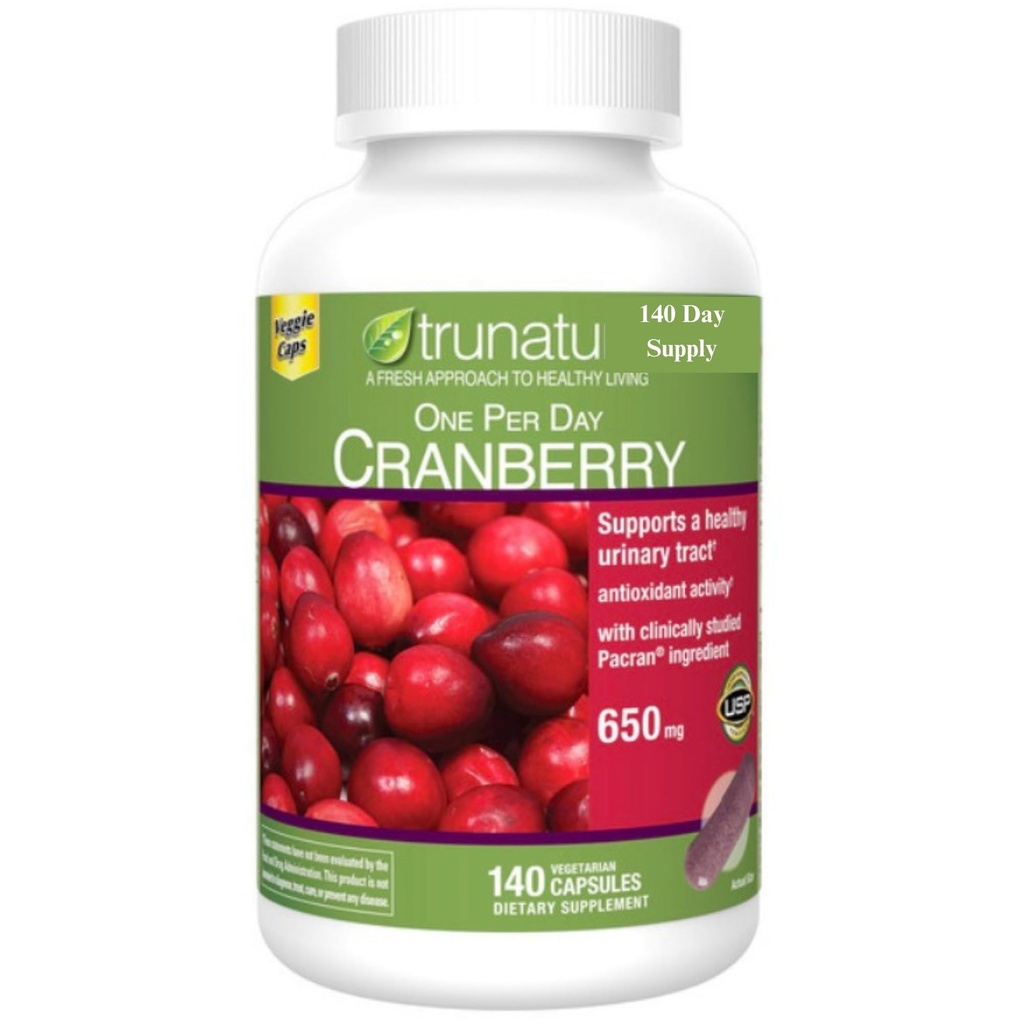 Cranberry 650 mg Compatibel met Nature, 140 Vegetarische Capsules, 140 Day Supply