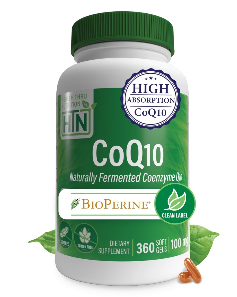 Gezondheid Thru Nutrition CoQ-10 100mg met BioPerine 360 Softgels 