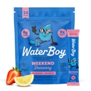Waterboy Weekend Recovery (en anglais seulement) 3 200mg Électrolyte Powder Packets (en anglais seulement) Ginger + L-Theanine + Vitamines (en anglais seulement) Pas de sucre, tout naturel, sans gluten