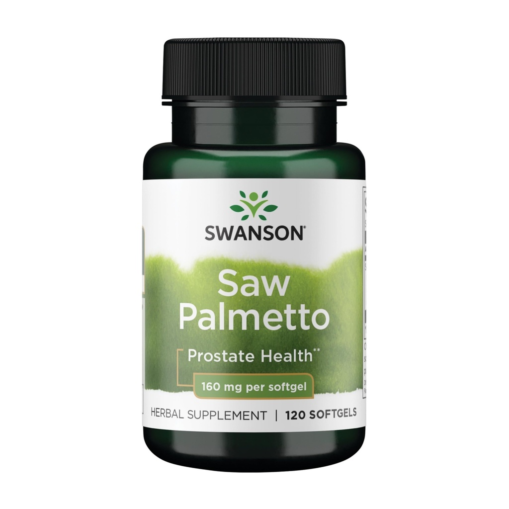 Swanson Saw Palmetto Mannen Prostaat Gezondheid Hormone Ondersteuning Urinaire Gezondheid 160 Milligrammen 120 Sgels