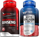 Korean Red Panax Ginseng 1500mg - High Potency Ginseng for Energy, Performance & Immune Support for Men & Women - Keto Gummies with MCT + Collageen 