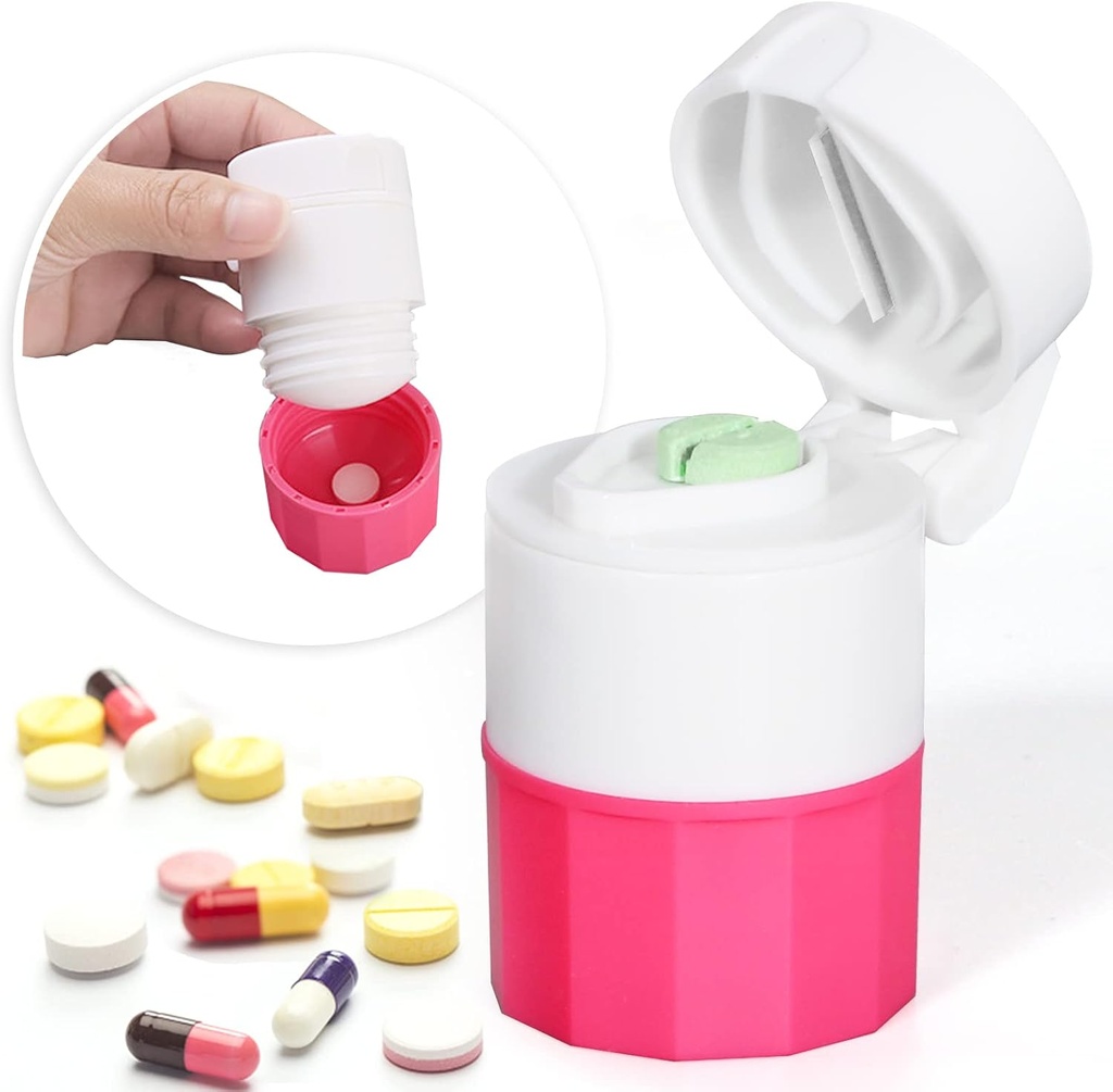 Multifunctionele Medicine Crusher en Grinder voor kleine tabletten, fijn poeder, Travel Pill Cutter met Cup en opslag