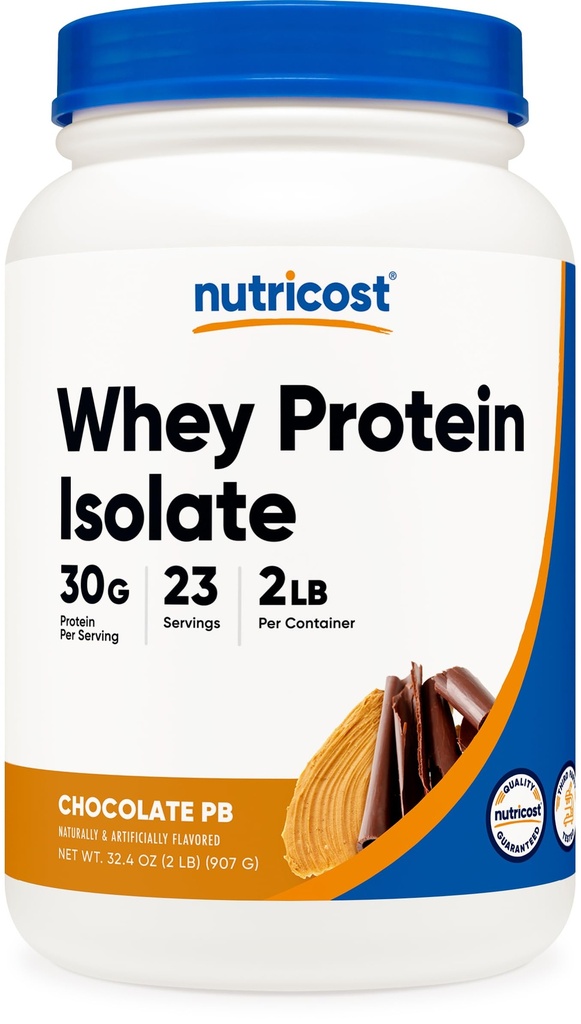 Nutricost Wei Proteïneisolaat (Chocolaat Pindakaas, 2 pond) Proteïnepoeder