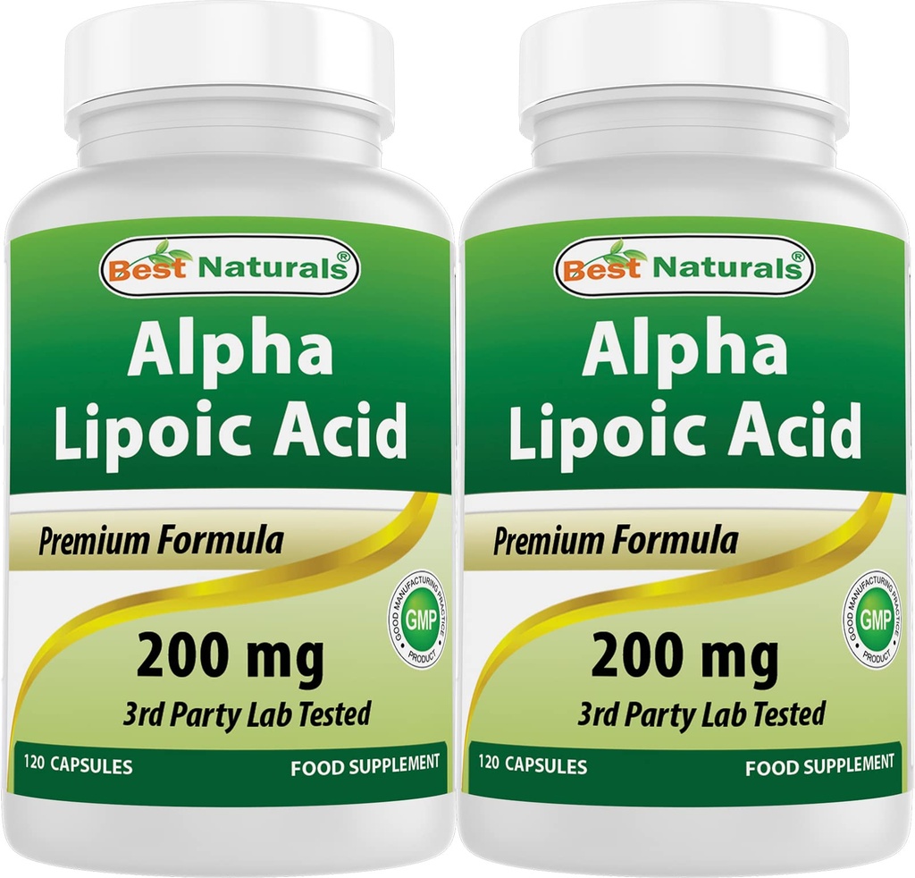Best Naturals Alpha Lipoic Acid 200 Mg 120 Capsules (Pack of 2)