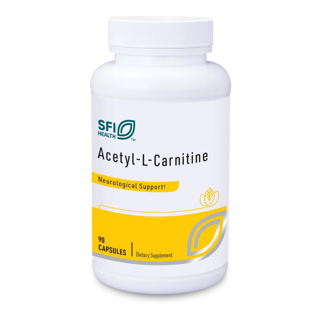 Klaire Labs SFI Health acétyl-L-Carnitine 500 mg - Supplément hypoallergénique acétyl-L-Carnitine - favorise la santé cognitive, la production d'énergie et le soutien du cerveau (90 capsules)