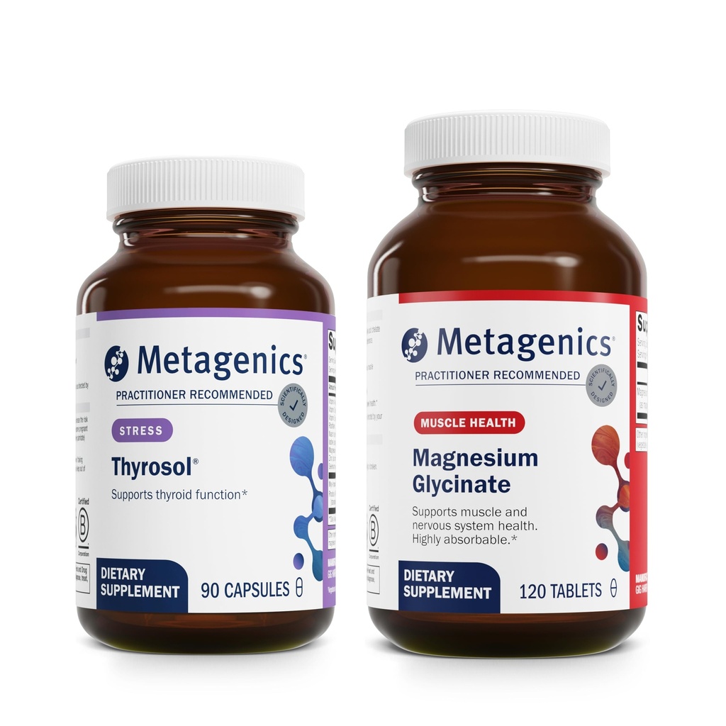 Metagenics Bundle - Thyrosol & Magnesium Glycinate - 90 Telling van Thyrosol voor schildkliergezondheid - 120 Tablets van Magnesium Glycinate voor zenuwsysteemondersteuning