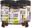 Honden urinetrek infectie behandeling, blaas & nier ondersteuning voor honden, krachtige huisdier verzorging, natuurlijke zachte kauwen met Cranberry & Glucosamine, Made in The USA, Chicken Flavor, 90 Telling, 3 Pack
