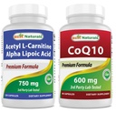 Best Naturals Acetyl L-Carnitine en Alpha Lipoïnezuur 750 mg & CoQ10 600 mg
