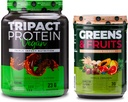 Nutrologie Groenen & fruit Poeder-natuurlijk geproduceerd Superfood, Vanille Kaneel (30 Servers) TRIPACT Vegan Proteïne Poeder, Chocolade Pindakaas (20 Servers)