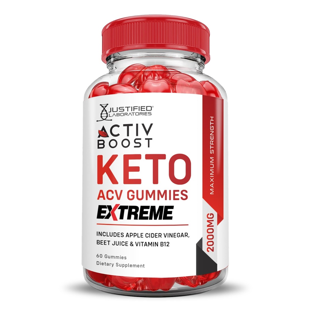 Laboratoires justifiés Activboost Keto Acv Gummies Extreme 2000MG Active Boost Keto Gummies Apple Cider Vinegar Activ Boost Formulé avec Pomegranate Beet Juice Powder B12 Vegan Non GMO 60 Gummys