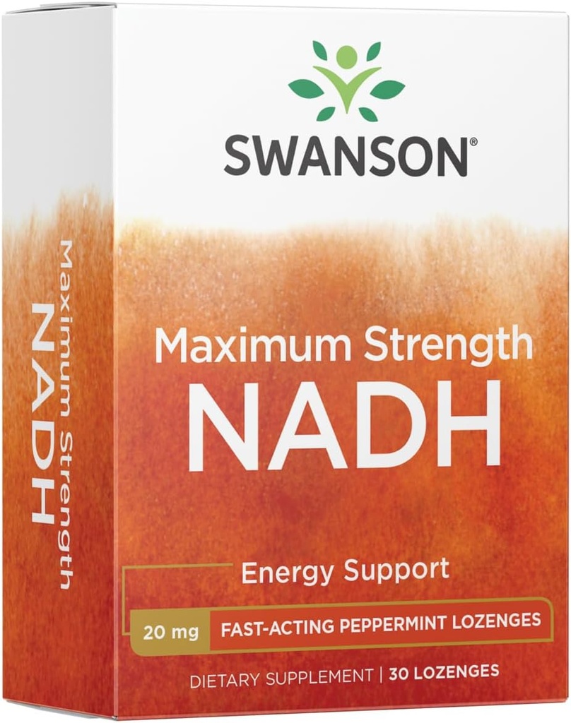 Swanson maximale sterkte NADH - snelle acting Peppermint Lozenges om hersenen gezondheid en energie te bevorderen - vitamine B3 Co-enzym om vermoeidheid te helpen bestrijden - (30 tabletten, 20 mg elke) 1 verpakking