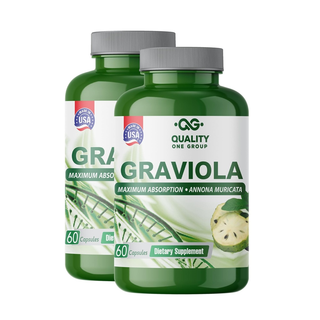 GRAVIOLA MAX - Graviola Extract Supplement - Soursop (Annona muricata) -Immune System Booster & Antioxidanten in elke capsule van Pure Graviola (2 eenheden)