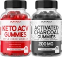 Keto ACV Gummies (60 Count) Advanced Weight Loss Formula and Aactived Charcoal Gummies (60 Count) Healthy Detox & Cleanse Support - Formulated from Organic Coconut Shells - Non GMO, Vegan & USA Made