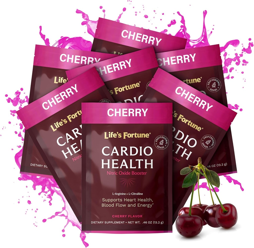 La poudre de supplément de Citrulline Fortune L Arginine L de Life's Life - supplément d'oxyde nitrique de haute puissance Booster avec saveur de cerise naturelle (7 portions (paquet de 1), cerise)