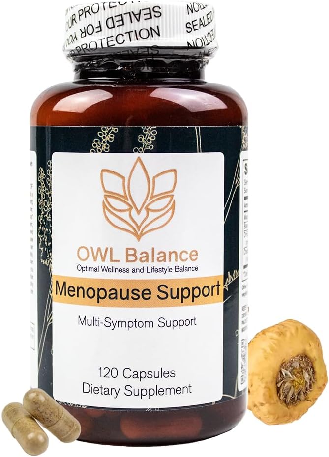 Menopauze Ondersteuning voor vrouwen - Menopauze + Perimenopause Relief voor Hot Flashes, Lage Energie, Hormone Ondersteuning - 120 Herbal Capsules