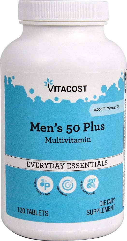 Vitacost Homme 50 Plus Multi Vitamine - 120 comprimés