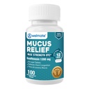 WELMATE - Soulagement du mucus - Guaïfènesin 1200 mg Résistance maximale - Soulagement prolongé - Comprimés expectorants - Aide à éliminer la congestion thoracique et le mucus losen - Soulagement de 12 heures - 100 Nombre