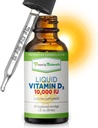 Power By Naturals Vitamine D3 Liquid Drops 10000 IE - vitamine D3 met hoge potentie voor volwassen botsterkte en immuunondersteuning - Glutenvrije, niet-GMO, suikervrije vitamine - sinaasappelsmaak, 1 fl Oz (30 porties)