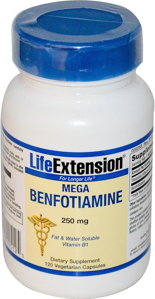 Levensverlenging Mega Benfotiamine, 120 vcaps 250 mg