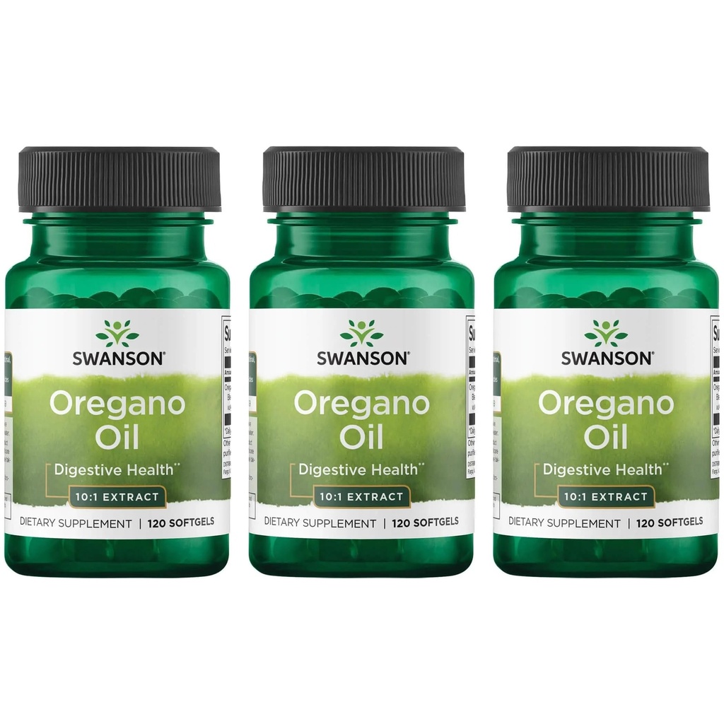 Swanson Oregano Oil 10:1 Extract - Natural Supplement Promoting Digestive Health & Respiratory Support - Supports Gastro-intestinale Systeem & Urinaire Tract Health - (120 Softgels, 150mg Each) (3 Pack)