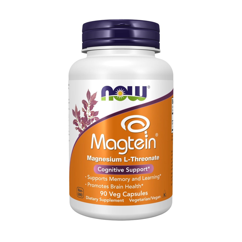 NOW Foods Supplements, MagteinTM met gepatenteerde vorm van Magnesium (Mg), Cognitive Support*, 90 Veg Capsules