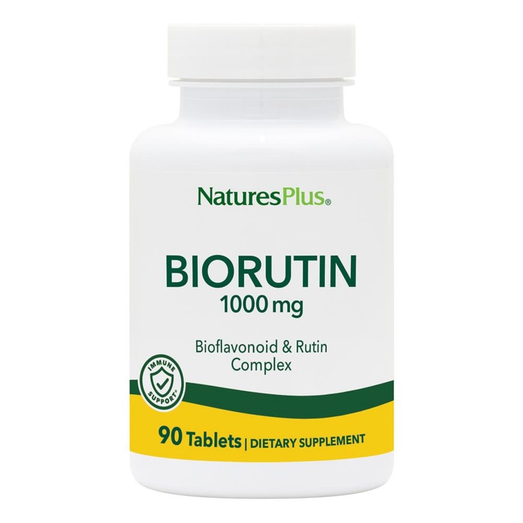 Natures Plus Biorutine 1000 mg - 90 tabletten - Bioflavonoïde en Rutine complex - Ondersteunt vasculaire functie en circulatie - Vegetarisch, Glutenvrij - 90 porties