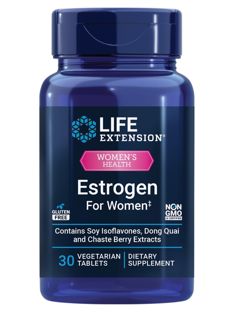 Éstrogène pour les femmes, aide à soulager les éclairs chauds et les sueurs de nuit, isoflavones de soja, extrait d'épinette de Norvège, chasteberry, sans hormones, sans gluten, sans OGM, végétarien, 30 comprimés
