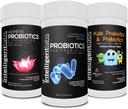 Intelligente labs 3-in-1 Probiotica met prebiotica bundel voor het hele gezin: Kinderen + Volwassene 50 miljard CFU + Vrouwen... Probiotica, Geen Koeling nodig, 2 maanden levering per fles