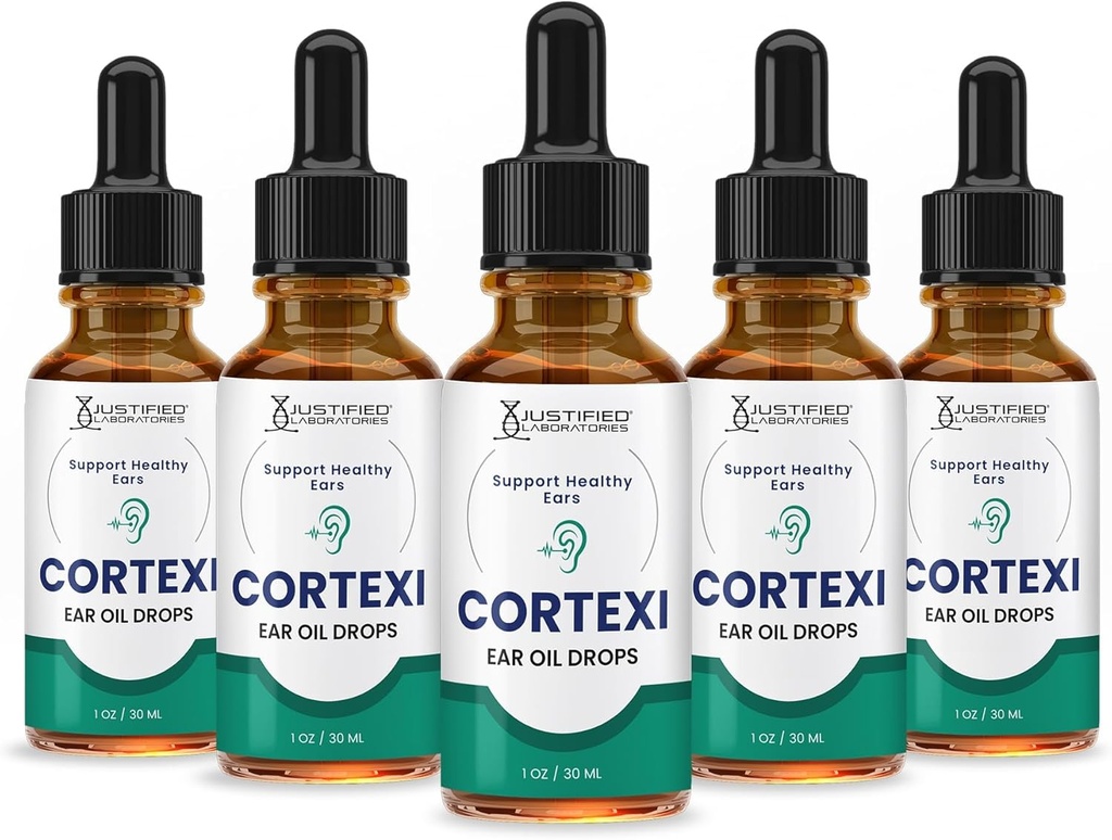 Laboratoires justifiés (5 Pack) Cortexi gouttes d'oreille Cortexi huile d'ardre saine soutient les oreilles saines mélange d'huiles essentielles 5 bouteilles